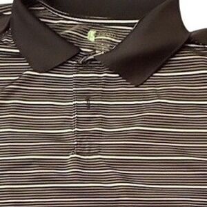 Izod Black Striped Polo Shirt Size XL Golf Classic High Performance Stretchy